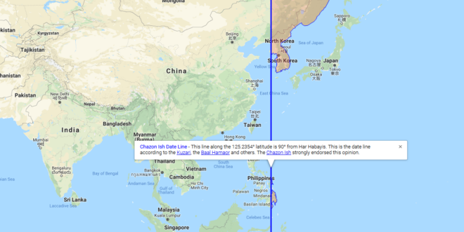 Chazon Ish Dateline Map