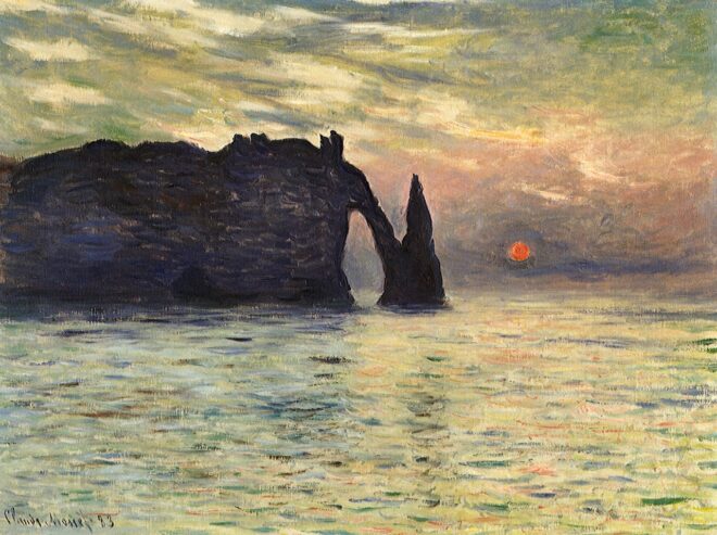 Claude Monet's Cliff at Etretat, Sunset